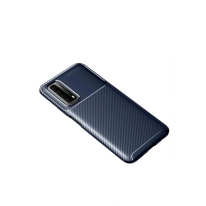 USLUCAN ALIŞVERİŞ Huawei P Smart 2021 Kılıf Auto Focus Karbon Kapak - Lacivert