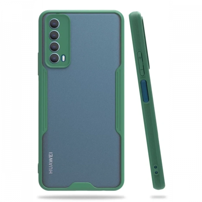 USLUCAN ALIŞVERİŞ Huawei P Smart 2021 Kılıf Platin Silikon - Yeşil