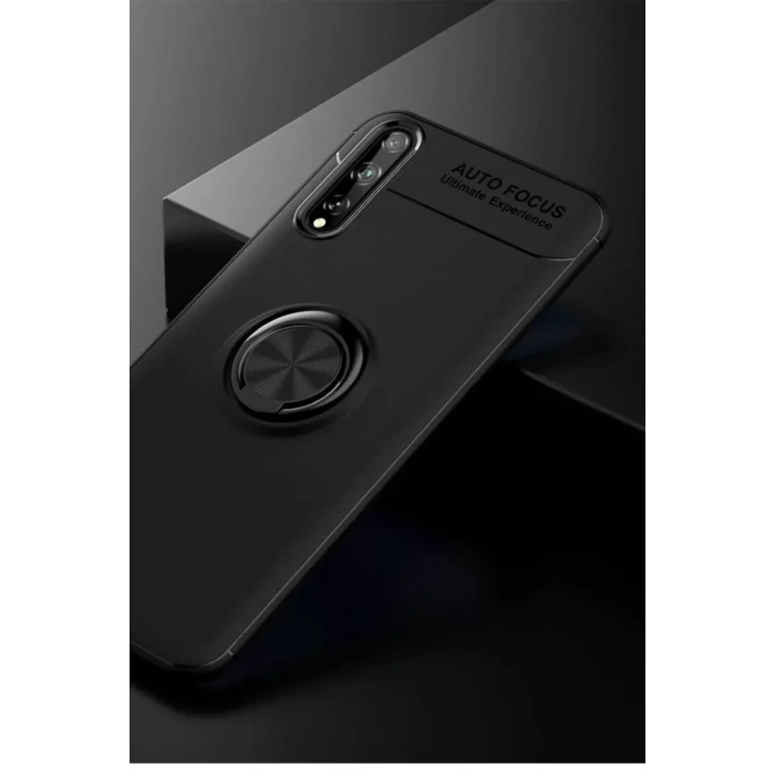 USLUCAN ALIŞVERİŞ Huawei P Smart S Kılıf Range Yüzüklü Silikon - Siyah