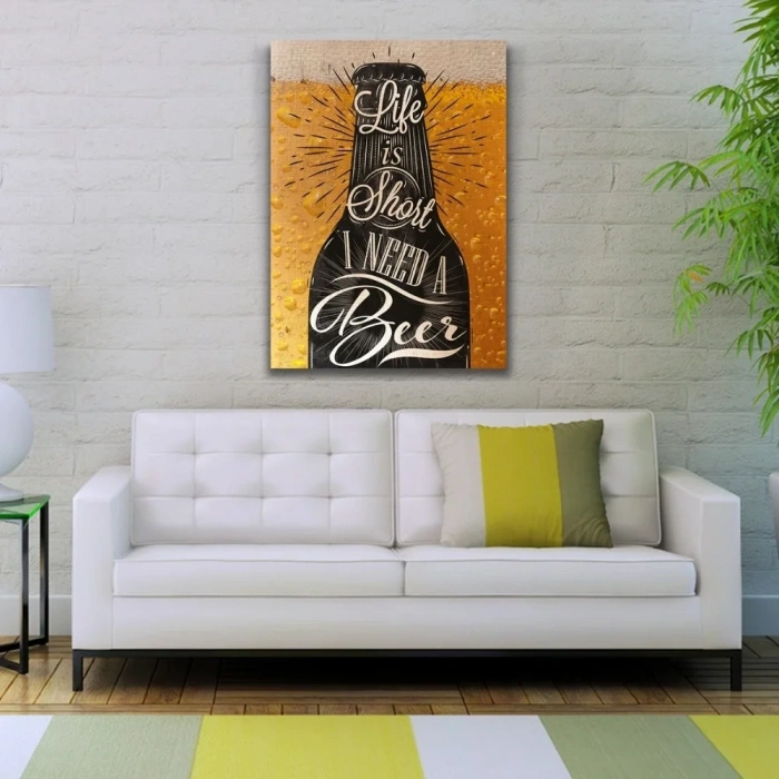 USLUCAN ALIŞVERİŞ I Need Afiş Sarı Tonlarda Kanvas Tablo 50 x 70