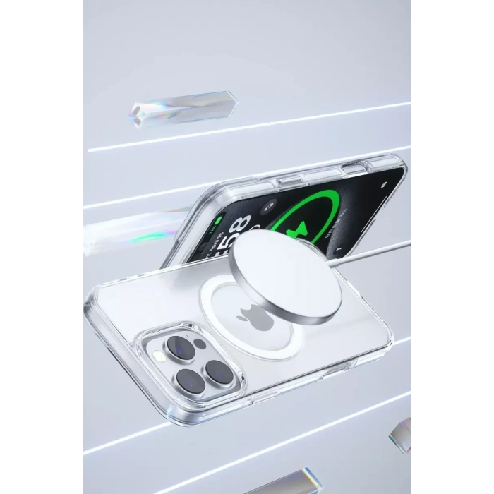 USLUCAN ALIŞVERİŞ iPhone 16 Pro Gleam PC Sert Magsafe Kılıf - Kahverengi