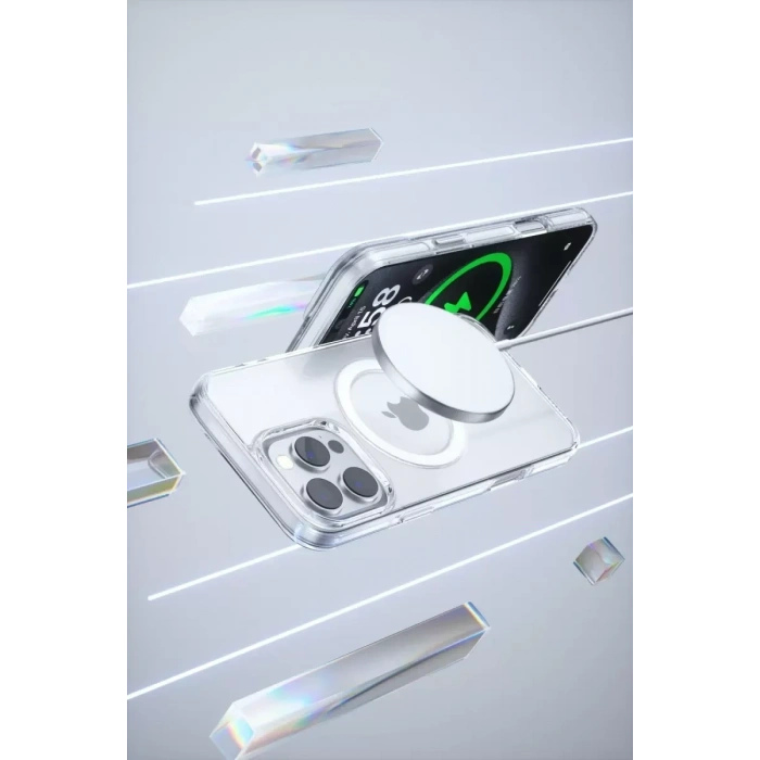 USLUCAN ALIŞVERİŞ iPhone 16 Pro Gleam PC Sert Magsafe Kılıf - Şeffaf