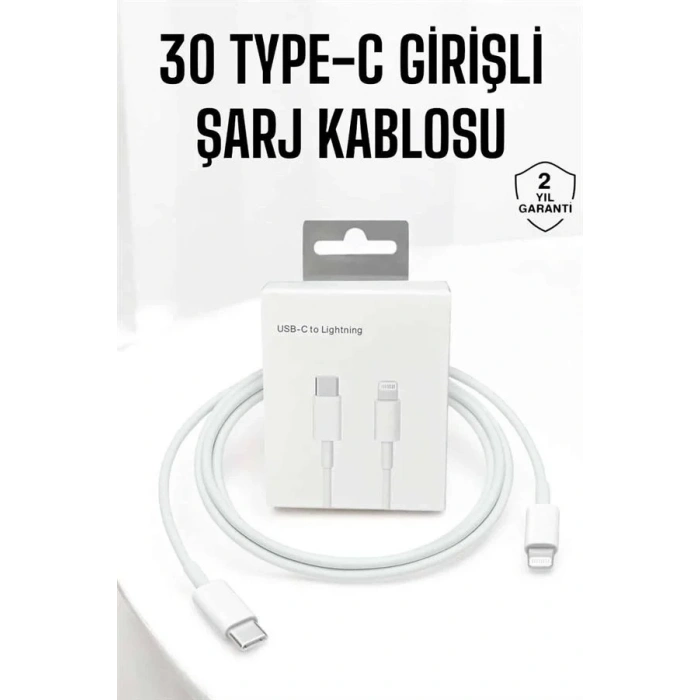 USLUCAN ALIŞVERİŞ Iphone Uyumlu İOS Uyumlu Lightning Hızlı Şarj Tye C Lightning Şarj Kablosu