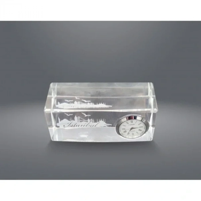 USLUCAN ALIŞVERİŞ İstanbul Tasarımlı Kristal Saatli Biblo