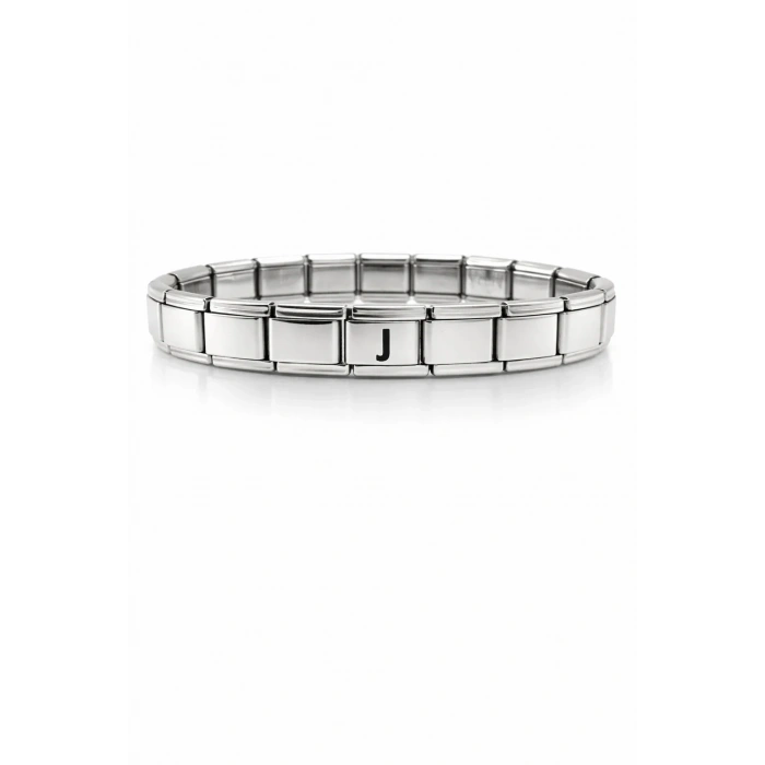 USLUCAN ALIŞVERİŞ J Harfli Çelik Bileklik – Kişiye Özel Baş Harf Bileklik – Paslanmaz Çelik Zarif Bileklik