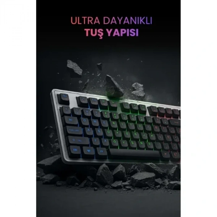 USLUCAN ALIŞVERİŞ Kablolu Işıklı Gaming Standart Türkçe Q Klavye Ve Mouse Seti