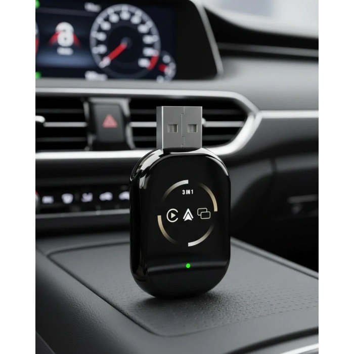 USLUCAN ALIŞVERİŞ Kablosuz CarPlay Android Auto Adaptörü Otomatik Eşleşme