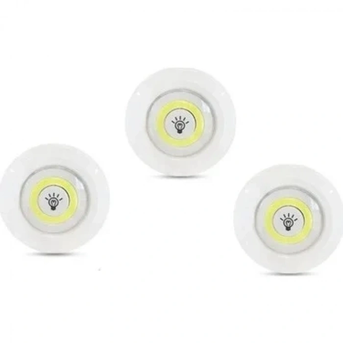 USLUCAN ALIŞVERİŞ Kablosuz Uzaktan Kumandalı 3lü Led Lamba Seti