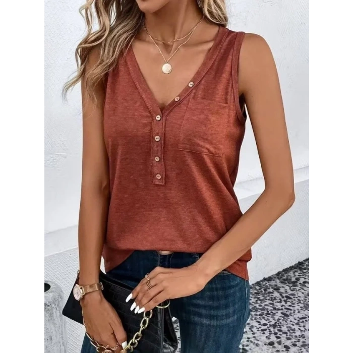 USLUCAN ALIŞVERİŞ Kadın Askılı önden Düğmeli Viskon Bluz