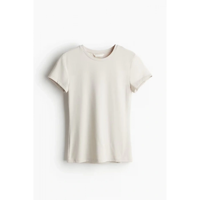 USLUCAN ALIŞVERİŞ Kadın Bisiklet Yaka Regular Kalıp T-shirt Antrasit