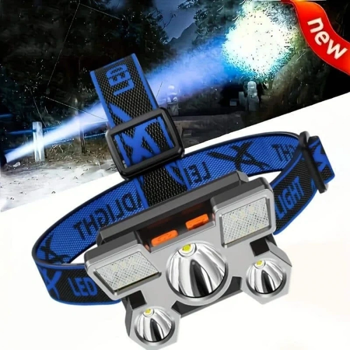 USLUCAN ALIŞVERİŞ Kafa Lambası Hafif ve Esnek Çift Anahtarlı Far Led Işık