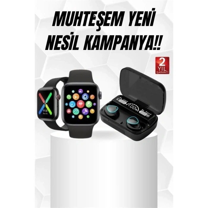 USLUCAN ALIŞVERİŞ Kaliteli Akıllı Saat ve Kaliteli Bluetooth Kulaklık ANC Özelliği Uzun Pil Ömrü
