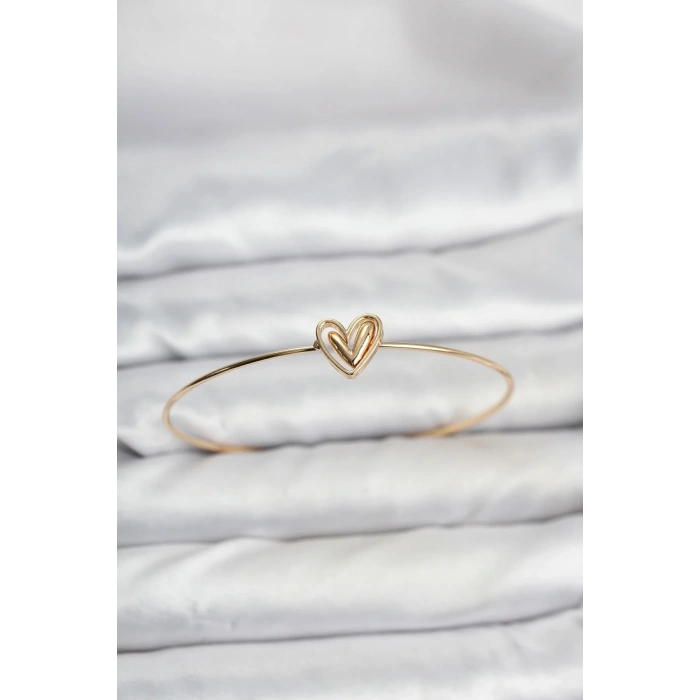 USLUCAN ALIŞVERİŞ Kalp Model Gold Renk Bileklik