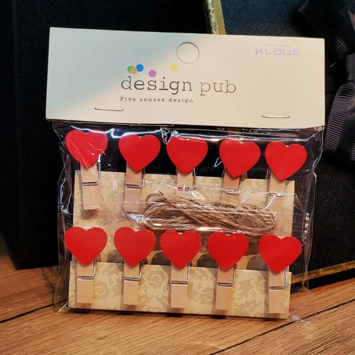 USLUCAN ALIŞVERİŞ Kalpli Dekoratif Mandal Seti