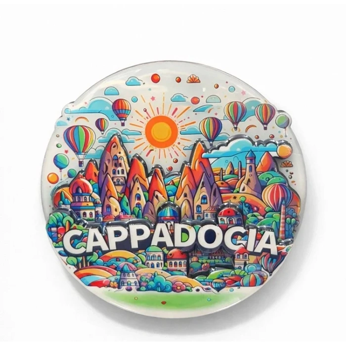 USLUCAN ALIŞVERİŞ Kapadokya Temalı Ahşap Buzdolabı Magneti Model 3