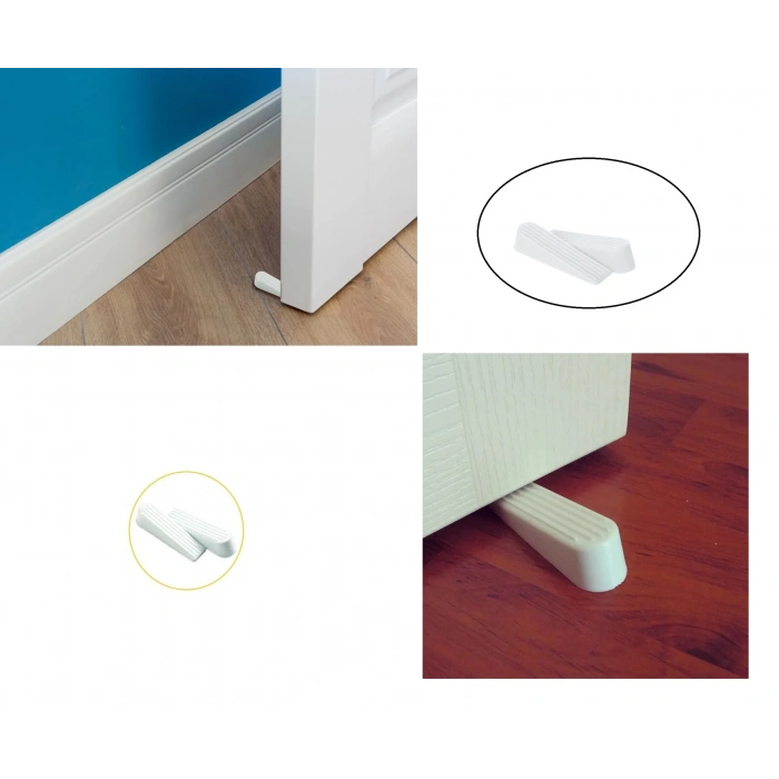 USLUCAN ALIŞVERİŞ Kapı Stoperi - Kapı Altı Stoperi - Beyaz 2 Adet