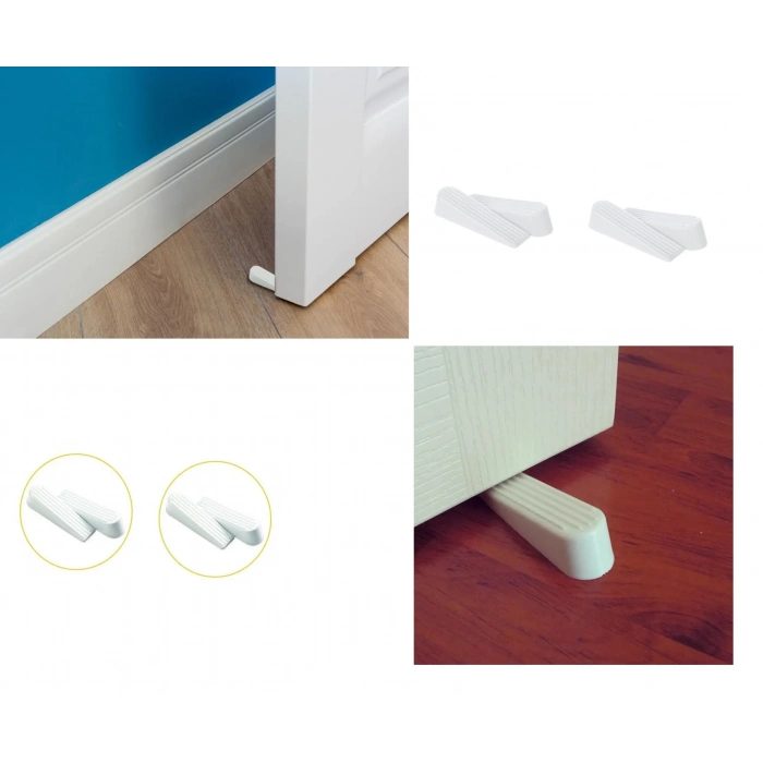 USLUCAN ALIŞVERİŞ Kapı Stoperi - Kapı Altı Stoperi - Beyaz 4 Adet