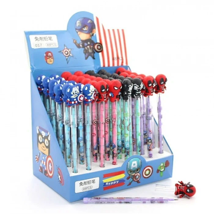 USLUCAN ALIŞVERİŞ Karışık Kahraman Figürlü Yumurtlayan Kalem Model 2