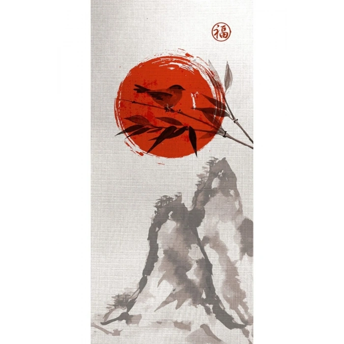 USLUCAN ALIŞVERİŞ Kırmızı Longji Iki Parça Canvas Tablo (30x70)