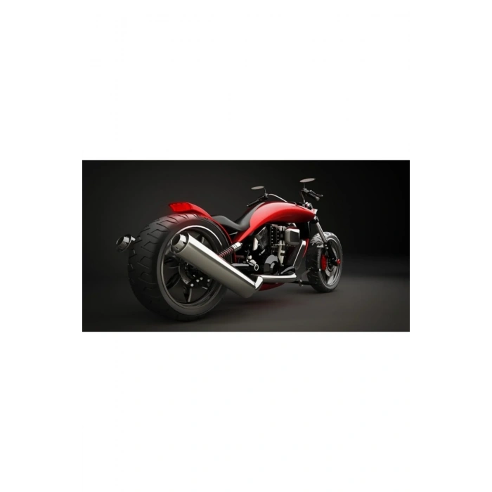 USLUCAN ALIŞVERİŞ Kırmızı Naked Motor Canvas Tablo (60x120)