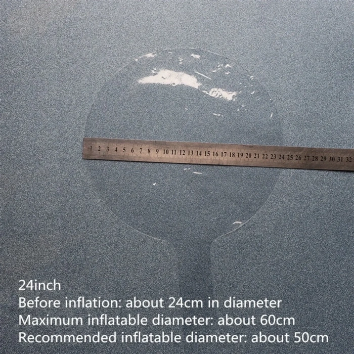 USLUCAN ALIŞVERİŞ Kırmızı Simli Yuvarlak Şeffaf Balon 24 İnç