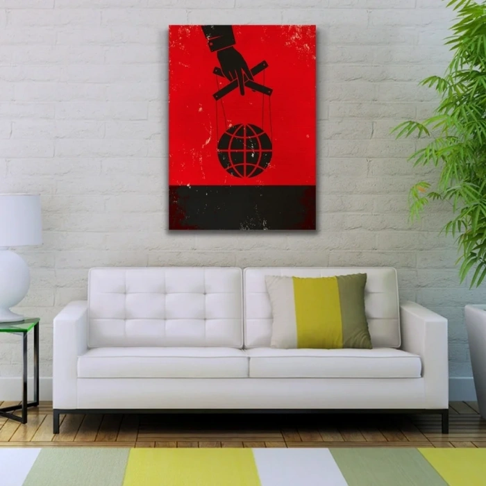 USLUCAN ALIŞVERİŞ Kırmızı ve Siyah Afiş Görseli Kanvas Tablo 50 x 70