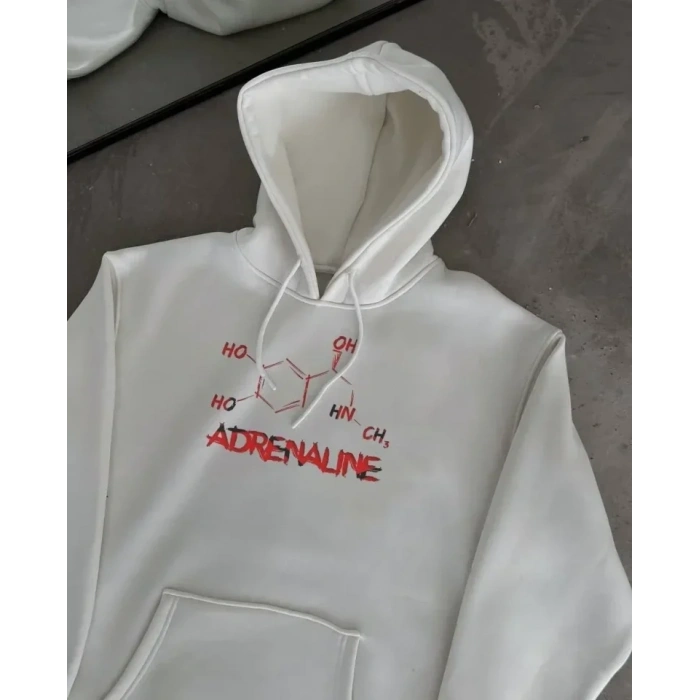 USLUCAN ALIŞVERİŞ Kışlık Uzun Kol Kapüşonlu SweatShirt - Beyaz