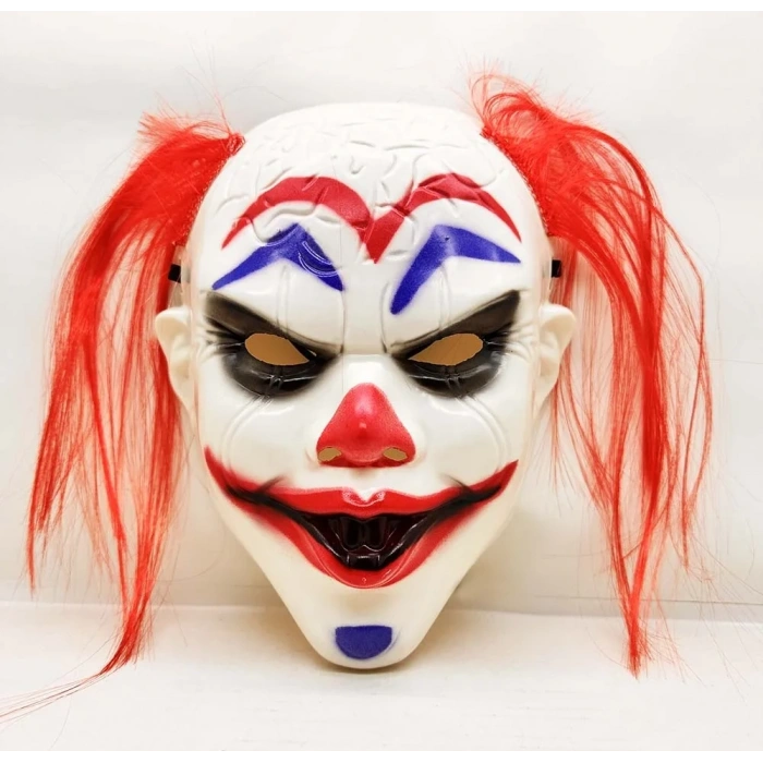 USLUCAN ALIŞVERİŞ Kızıl Saçlı Joker Palyaço Maskesi