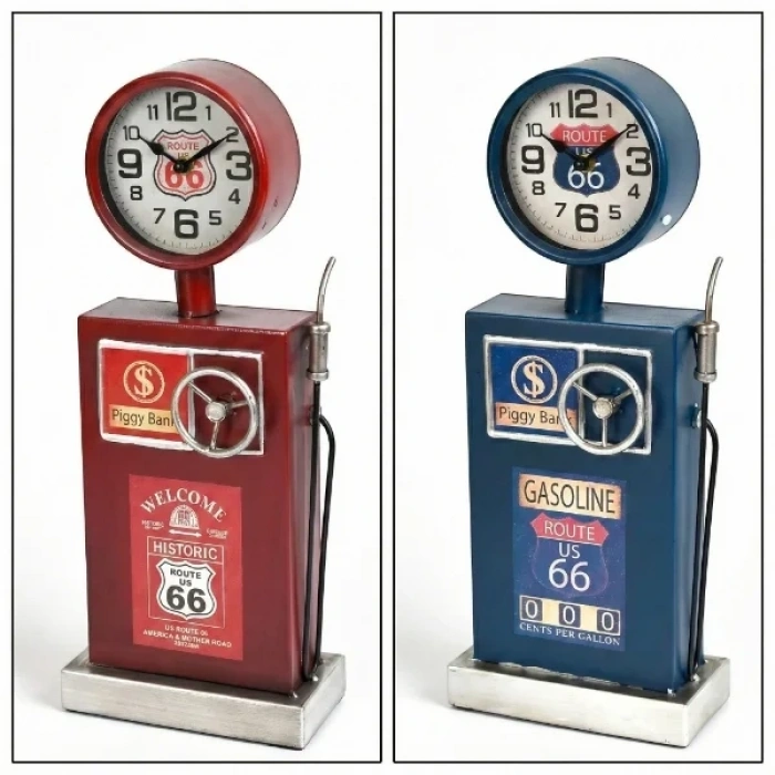 USLUCAN ALIŞVERİŞ Klasik Benzinlik Tasarımlı Masaüstü Saat