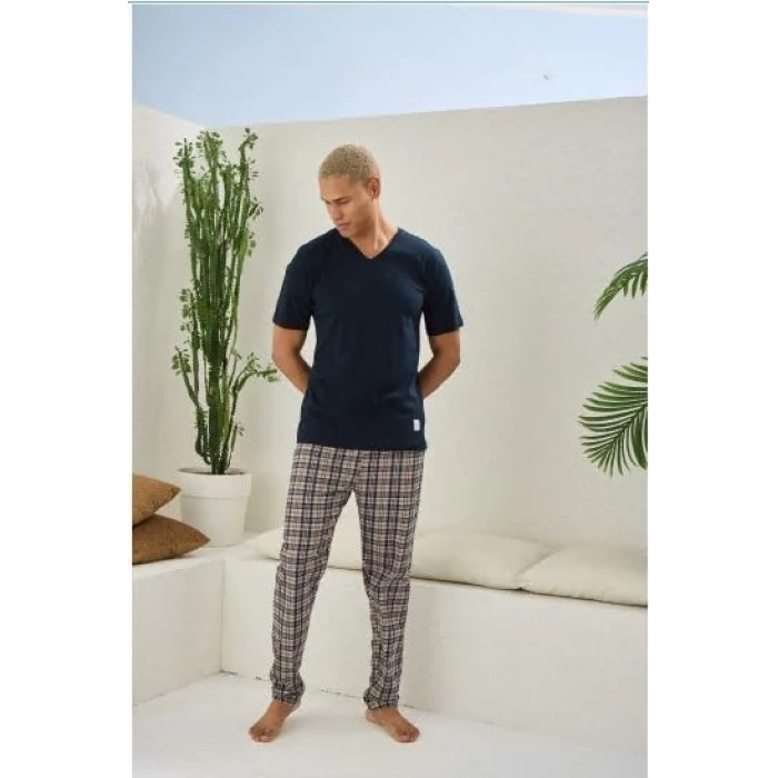 USLUCAN ALIŞVERİŞ Kocabey 2099 Erkek V.Yaka Pijama Takım