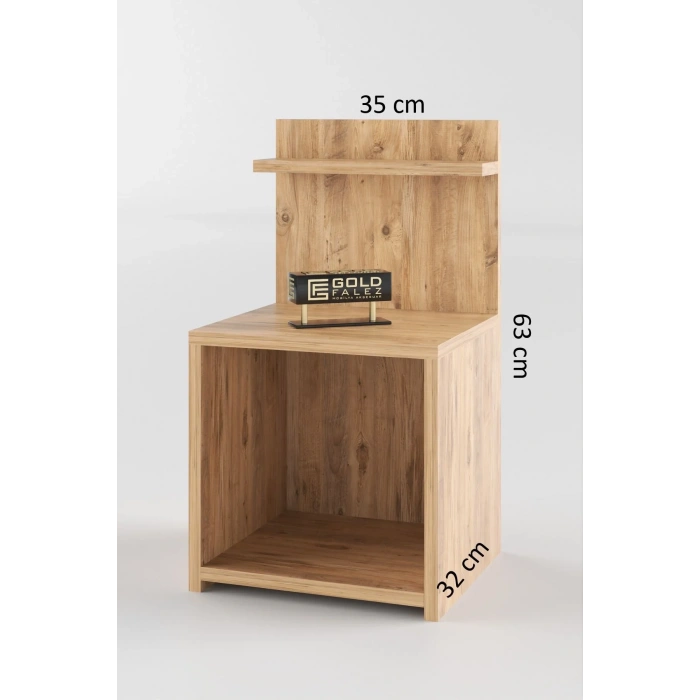 USLUCAN ALIŞVERİŞ Komodin Raf Salon Ofis Dolabı Ceviz