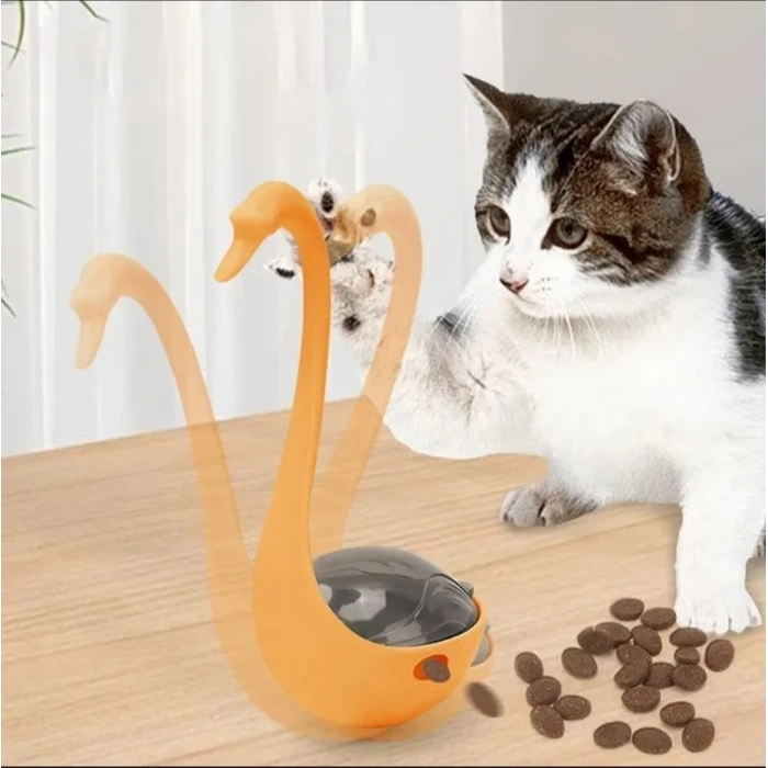 USLUCAN ALIŞVERİŞ Kuğu Şeklinde Lazerli Kedi Oyuncağı