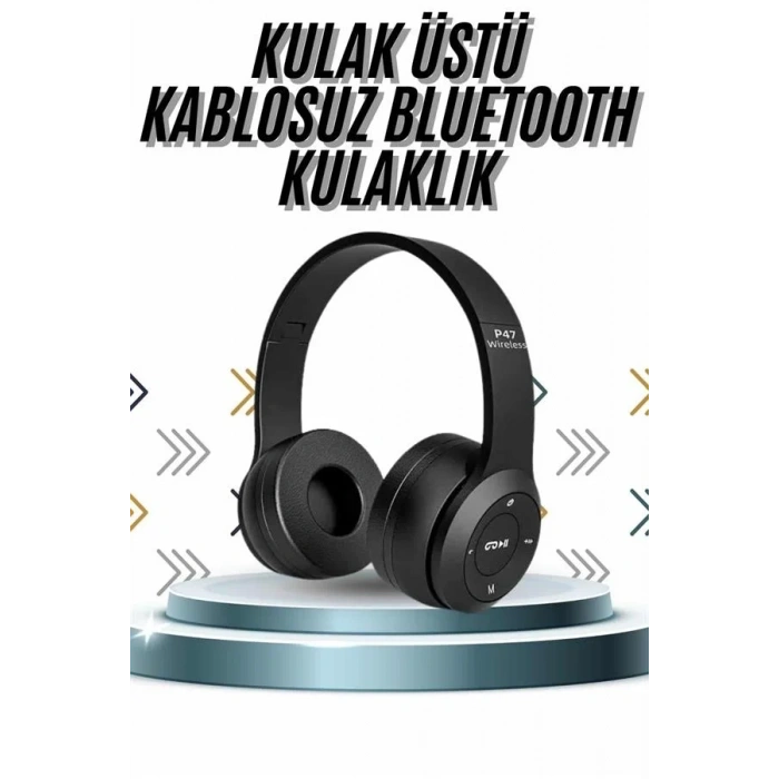 USLUCAN ALIŞVERİŞ Kulak Üstü Bluetooth Kulaklık Yüksek Ses Kaliteli Ayarlanabilir