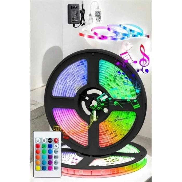 USLUCAN ALIŞVERİŞ Led Işık 5 Metre Şerit Led RGB Işıklı