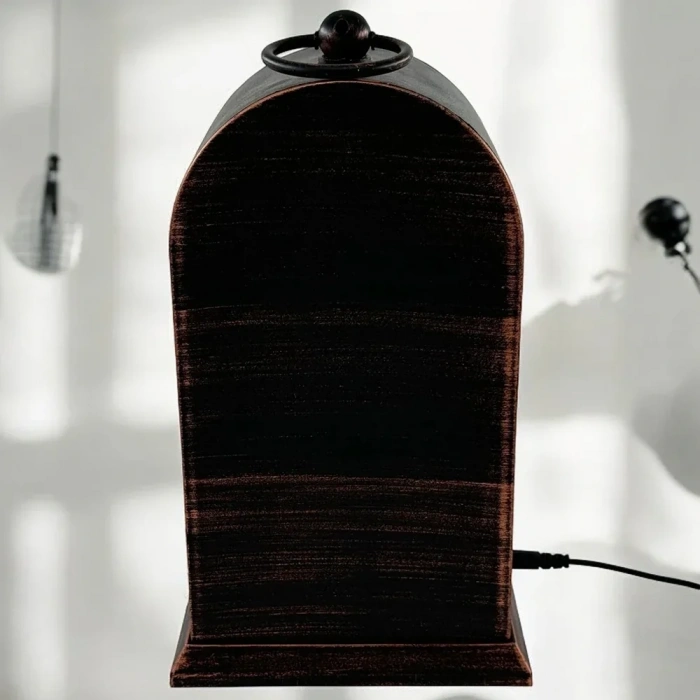 USLUCAN ALIŞVERİŞ LED Işıklı Siyah Eskitme Şömine Saat