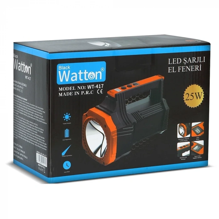 USLUCAN ALIŞVERİŞ Led Şarjlı El Feneri 25W WT-417