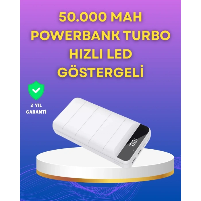 USLUCAN ALIŞVERİŞ Lightning ve Type-C Girişli 50000mAh Powerbank