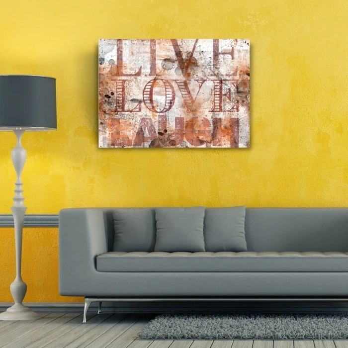 USLUCAN ALIŞVERİŞ Live Love Poster Yağlıboya Kanvas Tablo 50 x 70