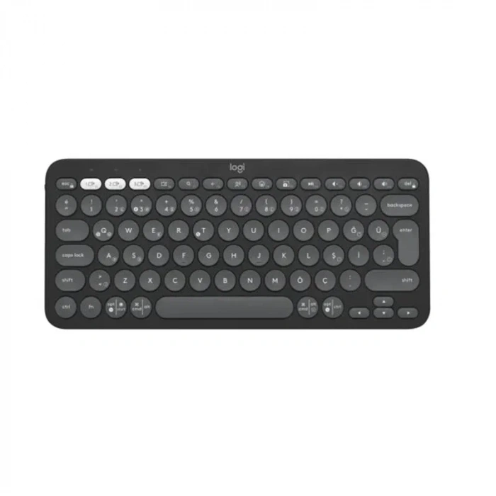 USLUCAN ALIŞVERİŞ LOGITECH K380S PEBBLE KEYS 2 ÇOKLU CİHAZ ÖZELLİKLİ BLUETOOTH TÜRKÇE Q KLAVYE GRİ 920-011859