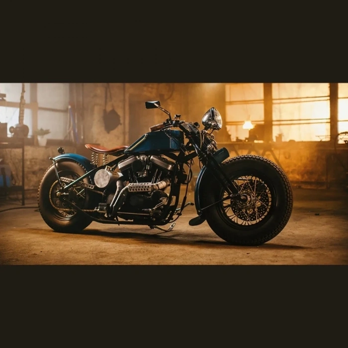 USLUCAN ALIŞVERİŞ Mavi Harley - Davidson Kanvas Tablo 60 x 120