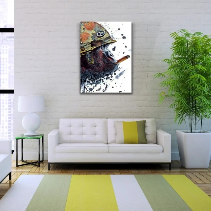 USLUCAN ALIŞVERİŞ Maymun Asker Kanvas Tablo 50 x 70