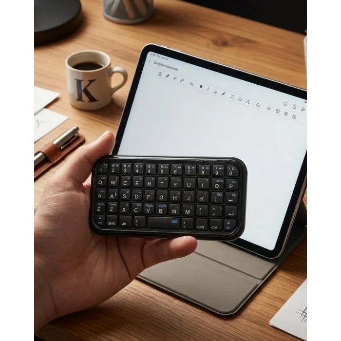 USLUCAN ALIŞVERİŞ Mini Bluetooth Klavye Kablosuz Taşınabilir Cep Boyutu Klavye