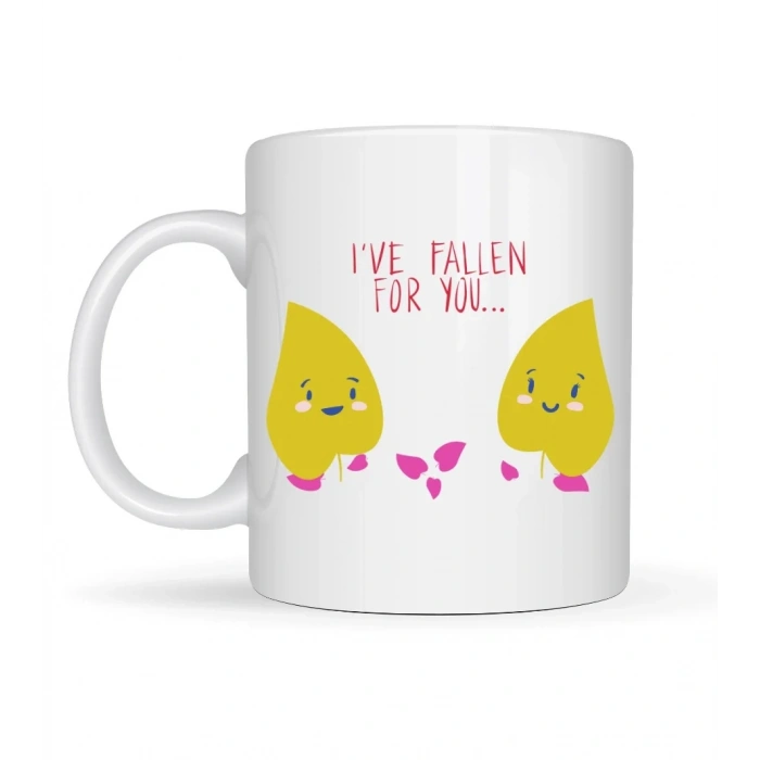 USLUCAN ALIŞVERİŞ Model 29 – I’ve Fallen For You Yazılı Sevimli Aşk Temalı Porselen Kupa