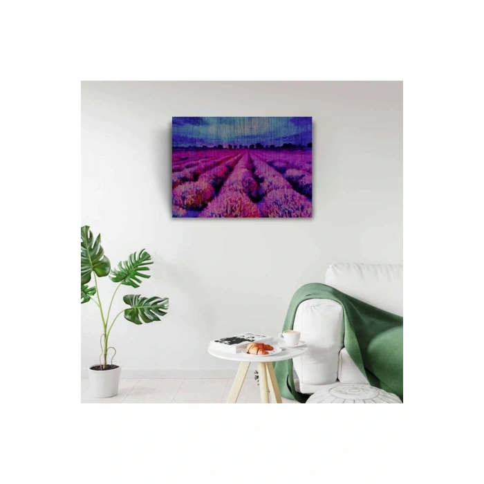 USLUCAN ALIŞVERİŞ Mor Çiçek Tarlası Canvas Tablo (50x70)