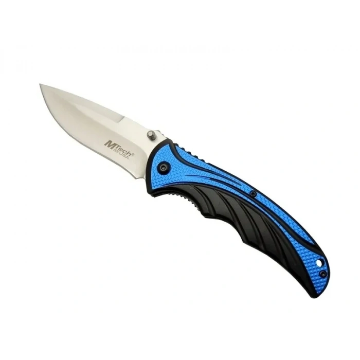 USLUCAN ALIŞVERİŞ Mtech Handsome 454 Mavi Kamp Çakı 20cm - Yarı Otomatik, Kemerlikli