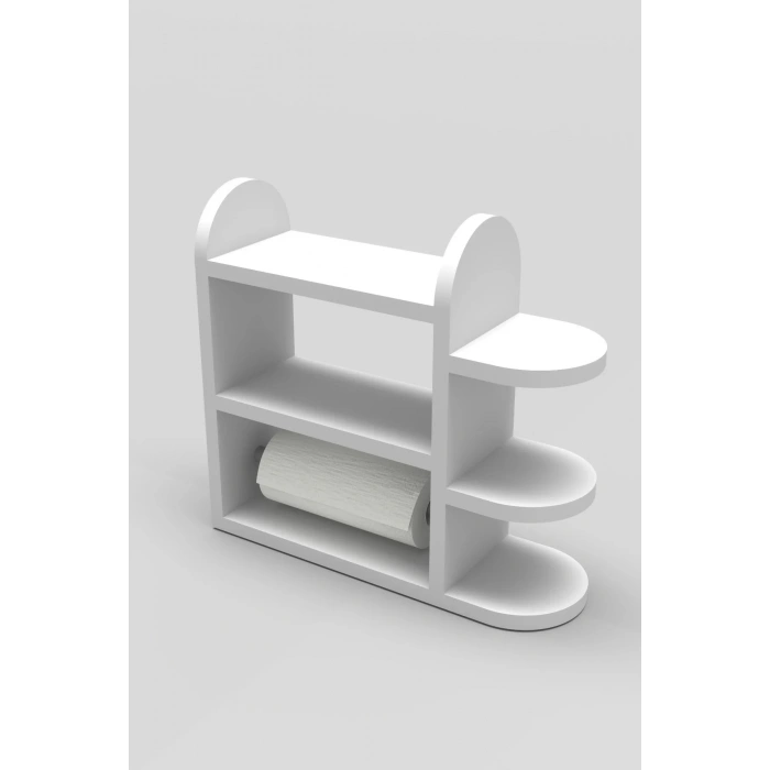 USLUCAN ALIŞVERİŞ Mutfak Rafı Baharatlık Peçetelik Beyaz