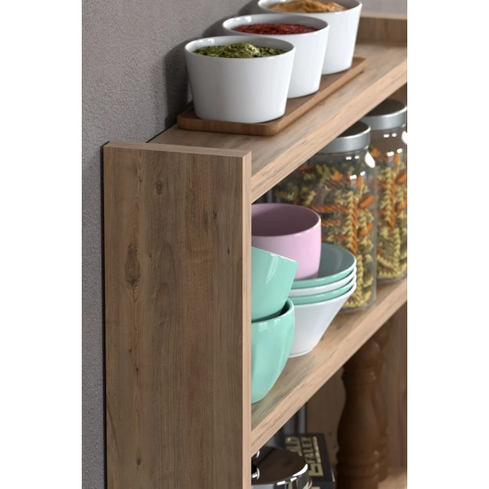 USLUCAN ALIŞVERİŞ Mutfak Rafı Tezgah Üstü Organizer Ceviz