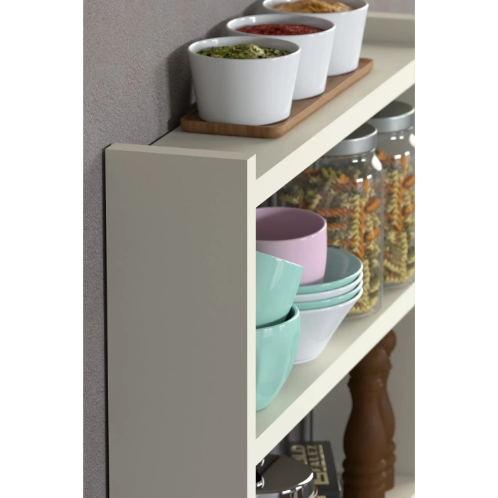 USLUCAN ALIŞVERİŞ Mutfak Rafı Tezgah Üstü Organizer Krem