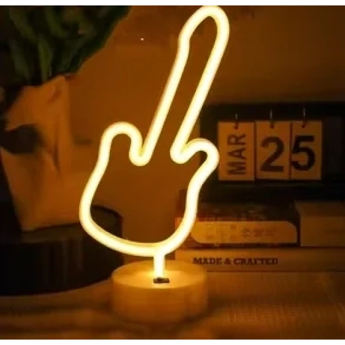 USLUCAN ALIŞVERİŞ Neon Gitar Masa Lambası