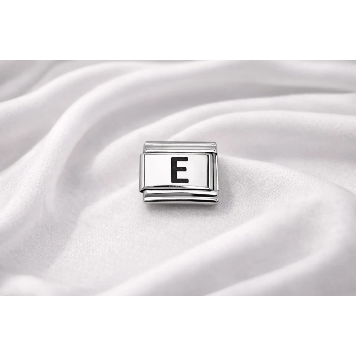 USLUCAN ALIŞVERİŞ Nomination Uyumlu E Harfi Charm – Çelik Harfli Bileklik Aksesuarı ,Kişiye Özel Modüler Takı